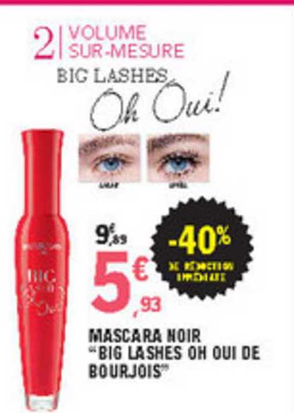 mascara noir "big lashes oh oui de bourjois" -40% de réduction immédiate