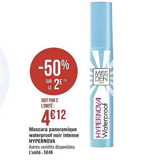 Mascara Panoramique Waterproof Noir Intense Hypernova -50% Sur Le 2e