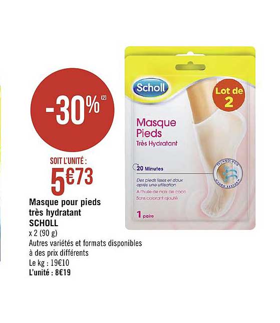 masque pour pied très hydratant scholl