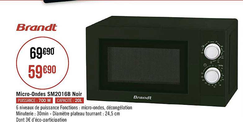 micro ondes sm2016b noir brandt