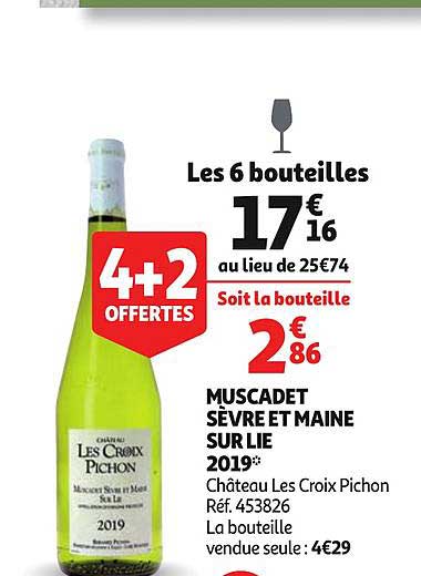 muscadet sèvre et maine sur lie 2019 4+2 offertes