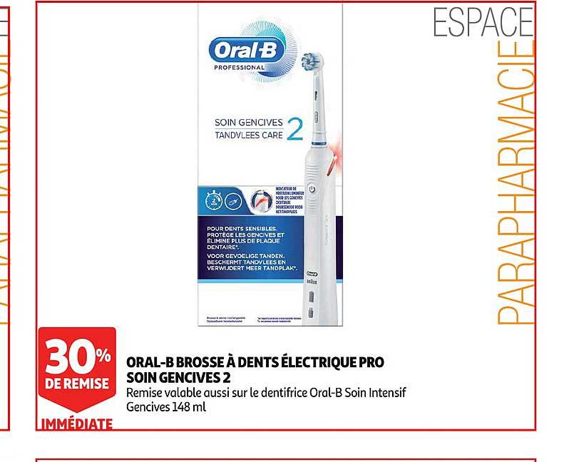 oral b brosse à dents électrique pro soin gencives 2 30% de remise immédiate