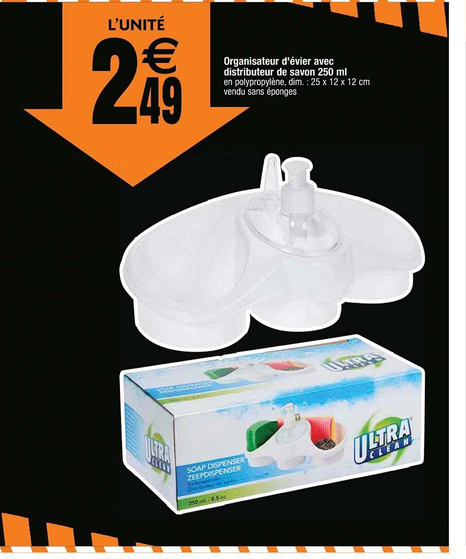 Organisateur D'évier Avec Distributeur De Savon 250 Ml