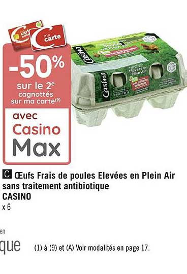 œufs Frais De Poules élevées En Plein Air Sans Traitement Antiobiotique Casino