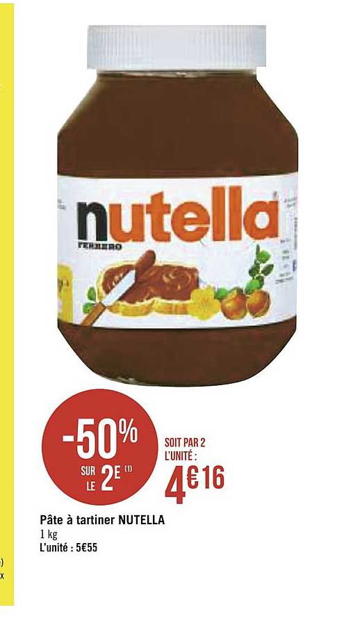 Pâte à Tartiner Nutella -50% Sur Le 2e