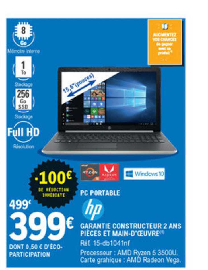 pc portable hp garantie constructeur 2 ans pièces et main d'oeuvre