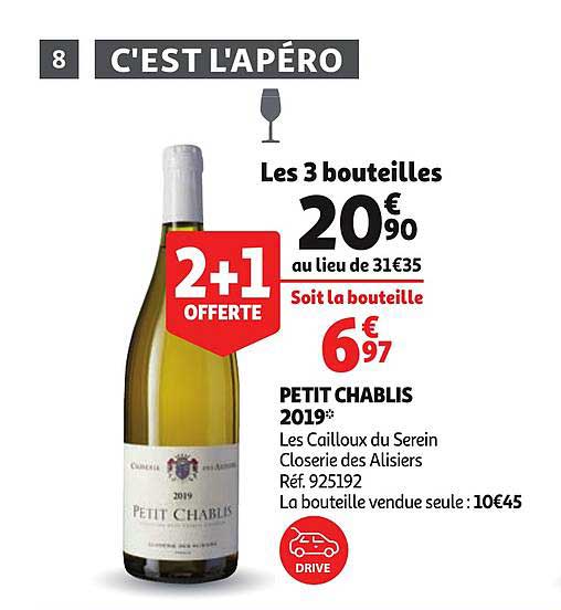 Petit Chablis 2019 2+1 Offert