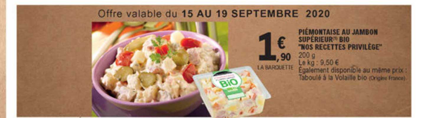 piémontaise au jambon supérieur bio "nos recettes privilège"