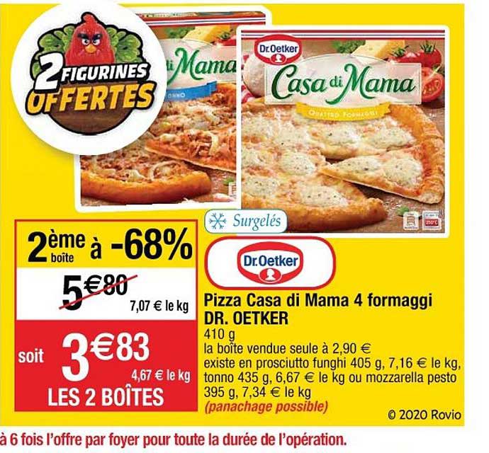 pizza casa di mama 4 formaggi dr. oetker 2ème boîte à -68%