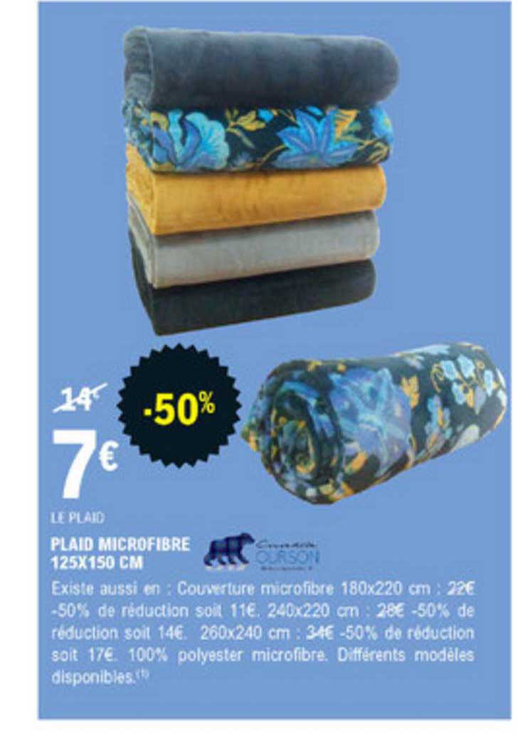 plaid microfibre 125x150 cm -50%