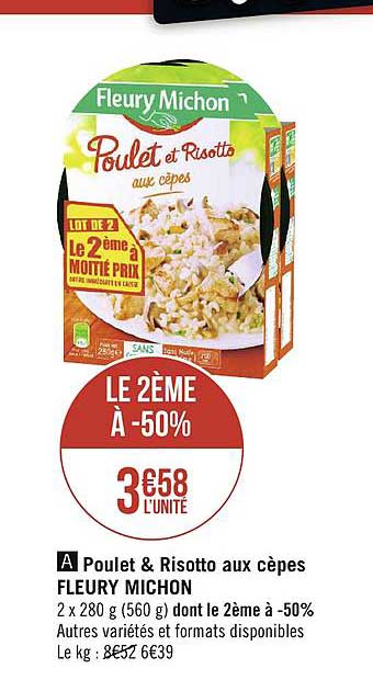 poulet & risotto aux cèpes fleury michon