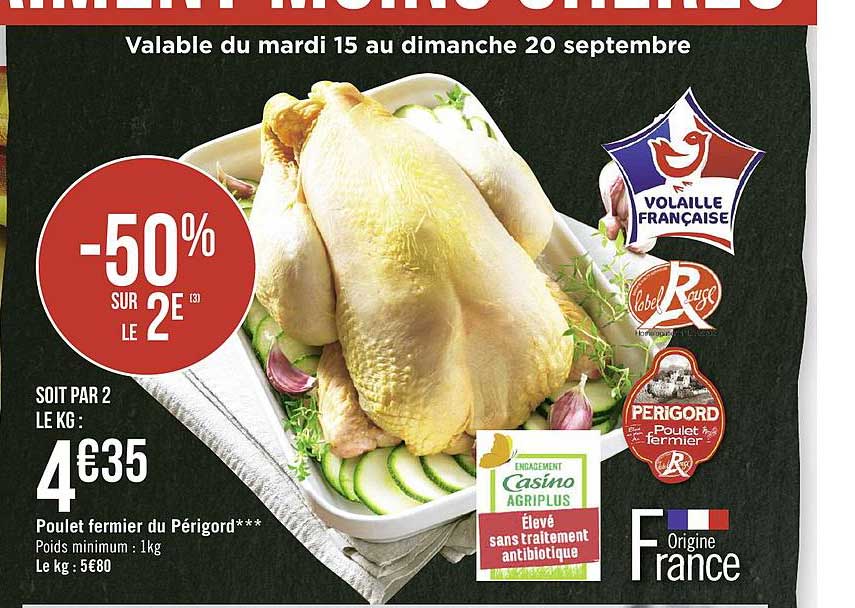 Poulet Fermier Du Périgord -50% Sur Le 2e