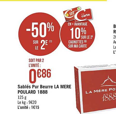 Sablés Pur Beurre La Mère Poulard 1888 50% Sur Le 2e