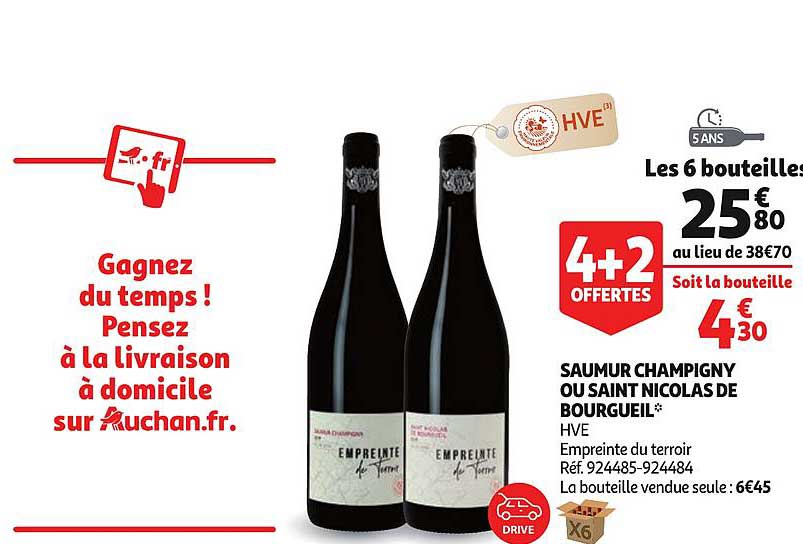 saumur champigny ou saint nicolas de bourgeuil 4+2 offertes