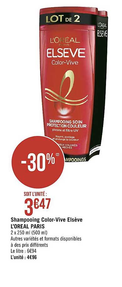 shampooing color vive elsève l'oréal paris
