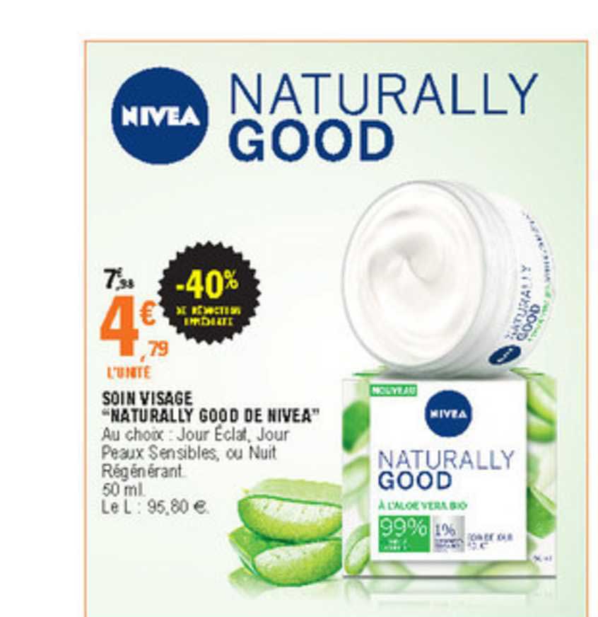 soin visage "naturally good de nivea" -40% de réduction immédiate