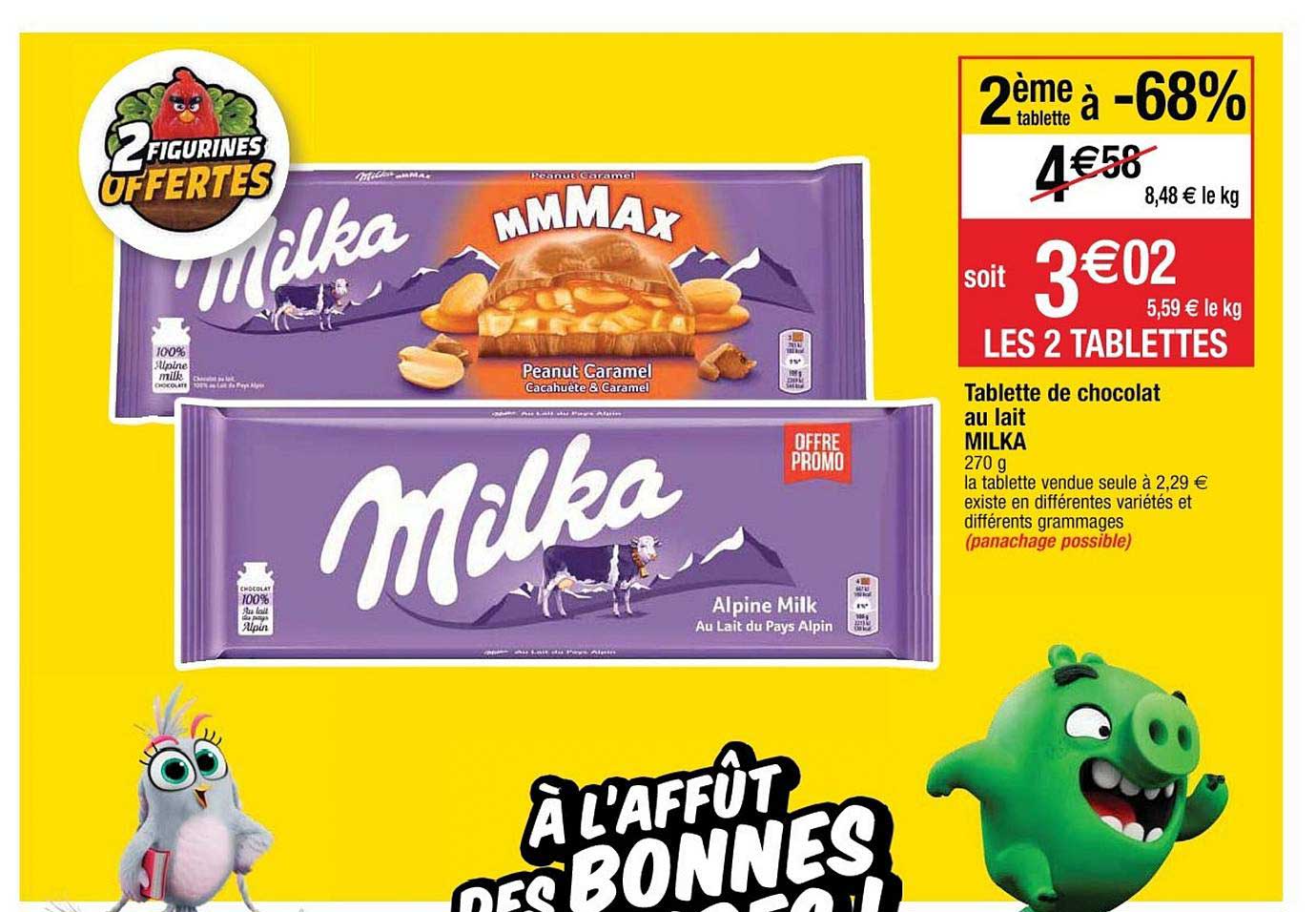 Tablette De Chocolat Au Lait Milka 2ème Tablette à -68%