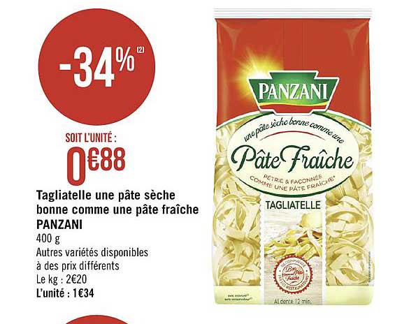 tagliatelle une pâte sèche bonne comme une pâte fraîche panzani