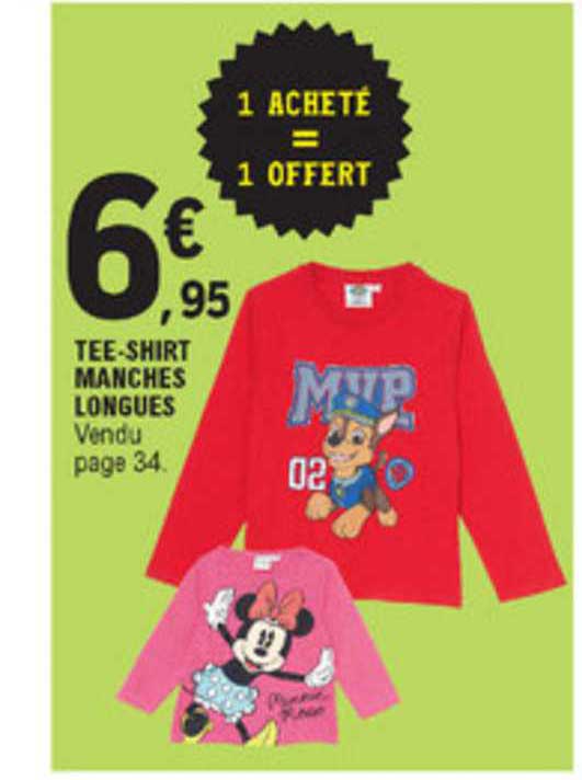 tee shirt manches longues 1 acheté = 1 offert