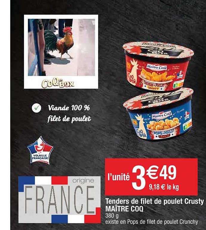 tenders de filet de poulet crusty maître coq