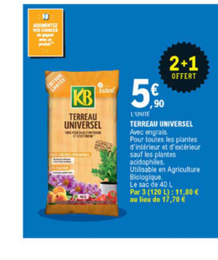 Terreau Universel 2+1 Offert