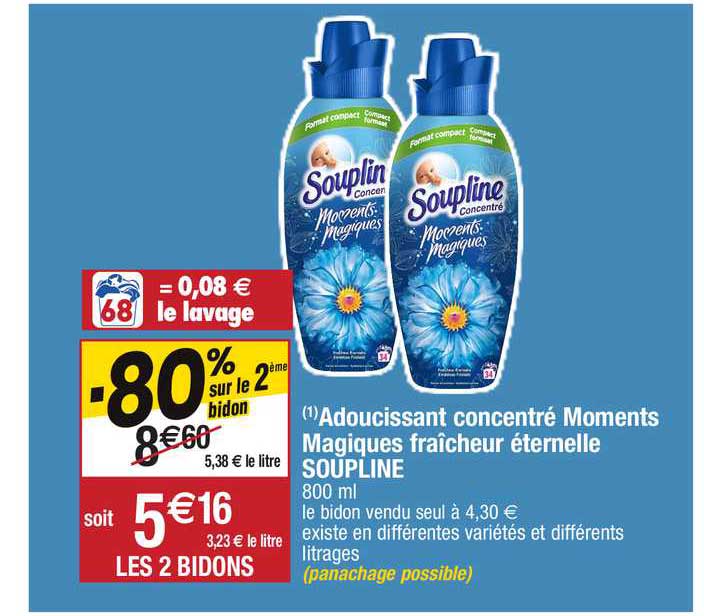 adoucissant concentré moments magiques fraîcheur éternelle soupline