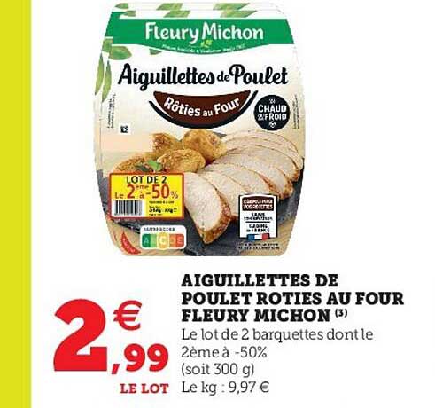 aiguillettes de poulet rôties au four fleury michon