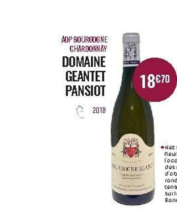 aop bourgogne chardonnay domaine geantet pansiot 2018
