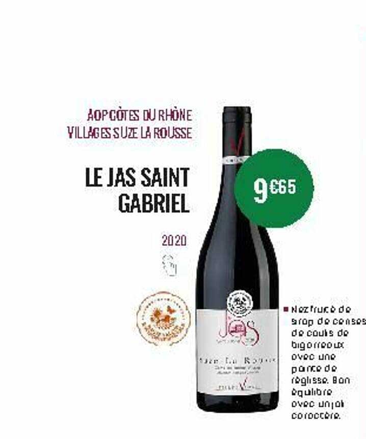 aop côtes du rhône villages suze la rousse le jas saint gabriel 2020