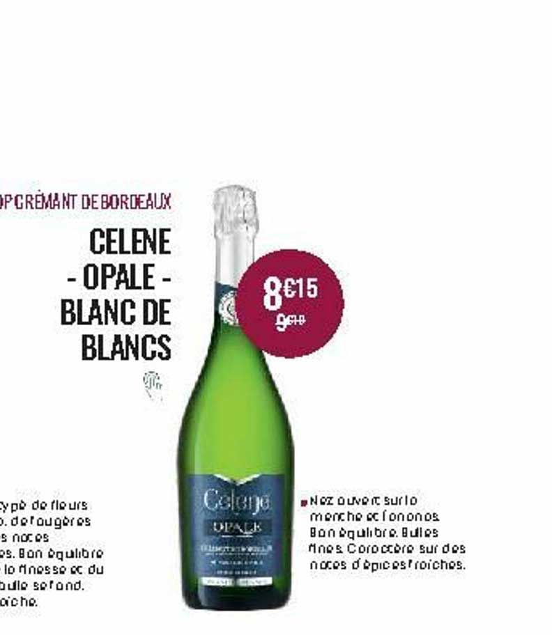 aop crémant de bordeaux celène - opale - blanc de blancs
