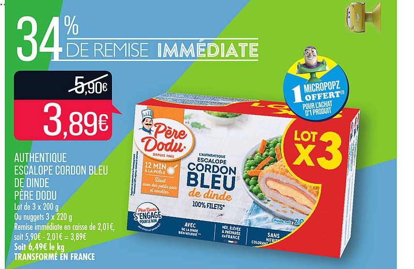 authentique escalope cordon bleu de dinde père dodu