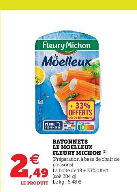 bâtonnets le moelleux fleury michon
