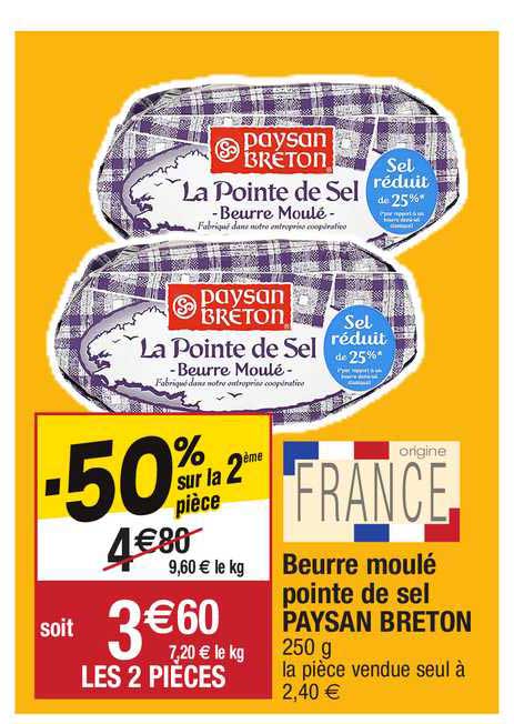 beurre moulé pointe de sel paysan breton