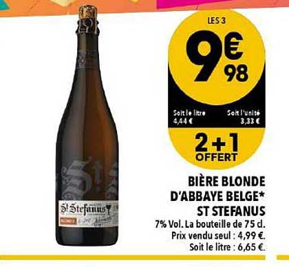 bière blonde d'abbaye belge st stefanus