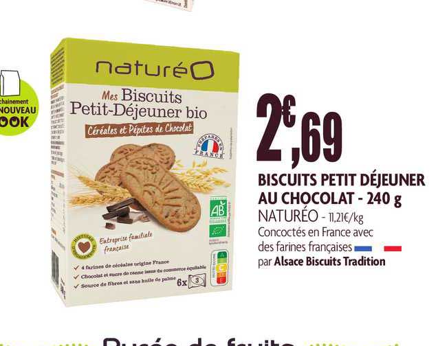 Biscuits Petit Déjeuner Au Chocolat - 240 G
