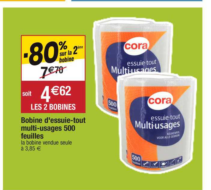 bobine d'essuie-tout multi-usages 500 feuilles