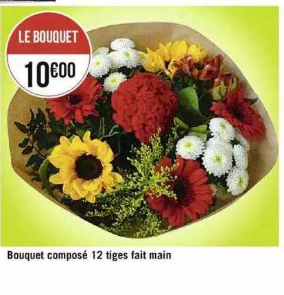 bouquet composé 12 tiges fait main