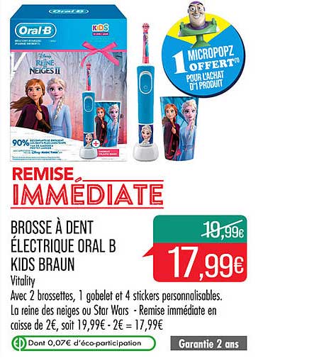brosse à dent électrique oral b kids braun