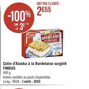 Colin D'alaska à La Bordelaise Surgelé Findus