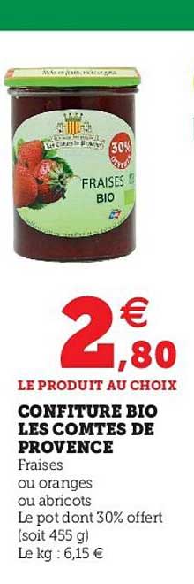 confiture bio les comtes de provence