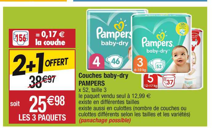 couches baby-dry pampers