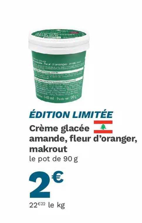 crème glacée amande, fleur d'oranger, makrout
