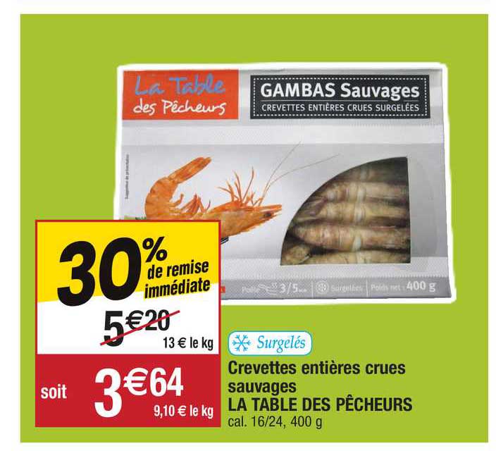 crevettes entières crues sauvages la table des pêcheurs