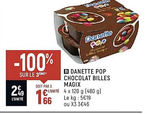 danette pop chocolat billes magix