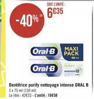 dentifrice purify nettoyage intense oral b