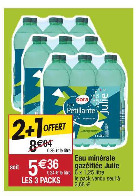 eau minérale gazéifiée julie