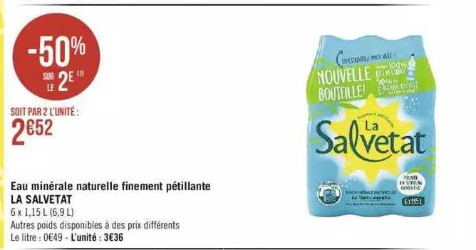 eau minérale naturelle finement pétillante la salvetat