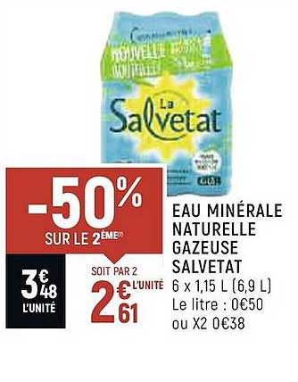 Eau Minérale Naturelle Gazeuse Salvetat
