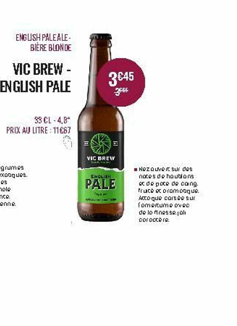 english pale ale - bière blonde vic brew - english pale