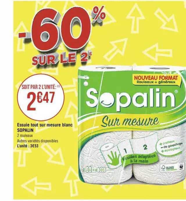 essuie tout sur mesure blanc sopalin
